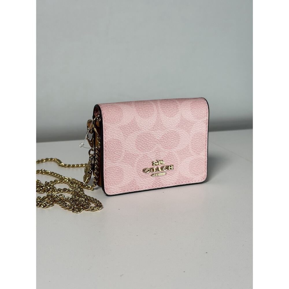 NWT Coach Powder Pink Wallet on a chain - Picture 2 of 6